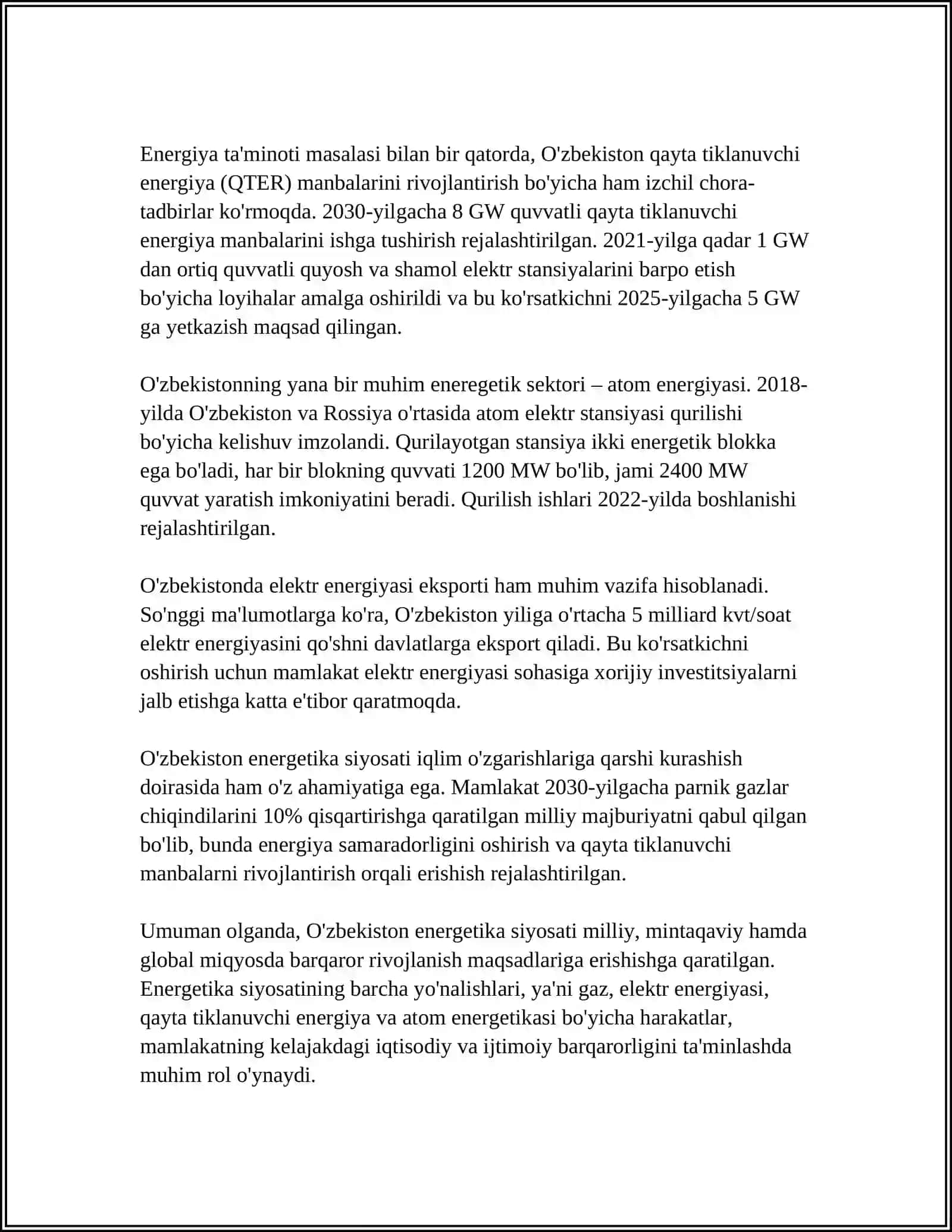 Oʻzbekistonda energetika siyosati 4