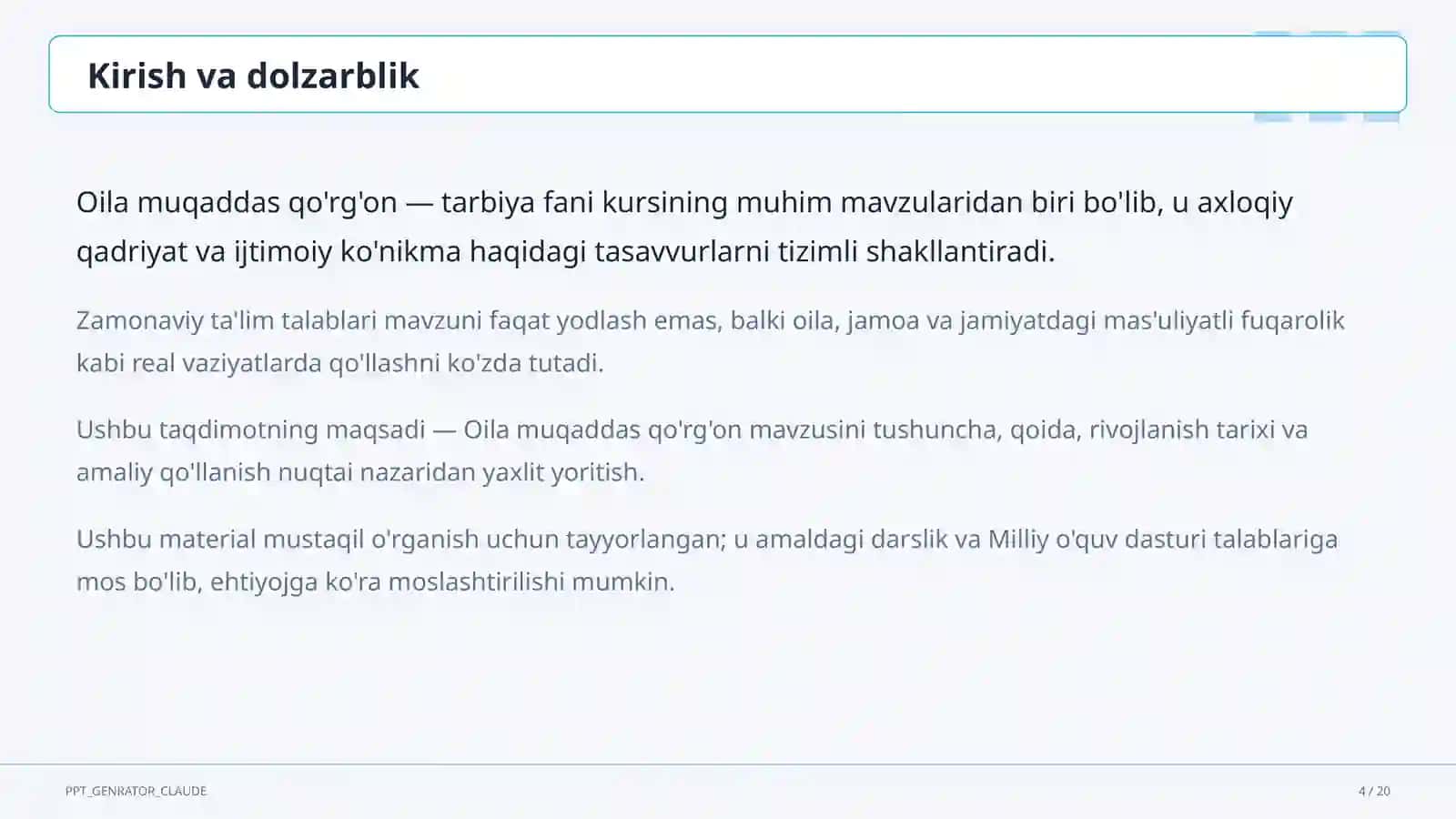 Oila muqaddas qo'rg'on (5-sinf) 4