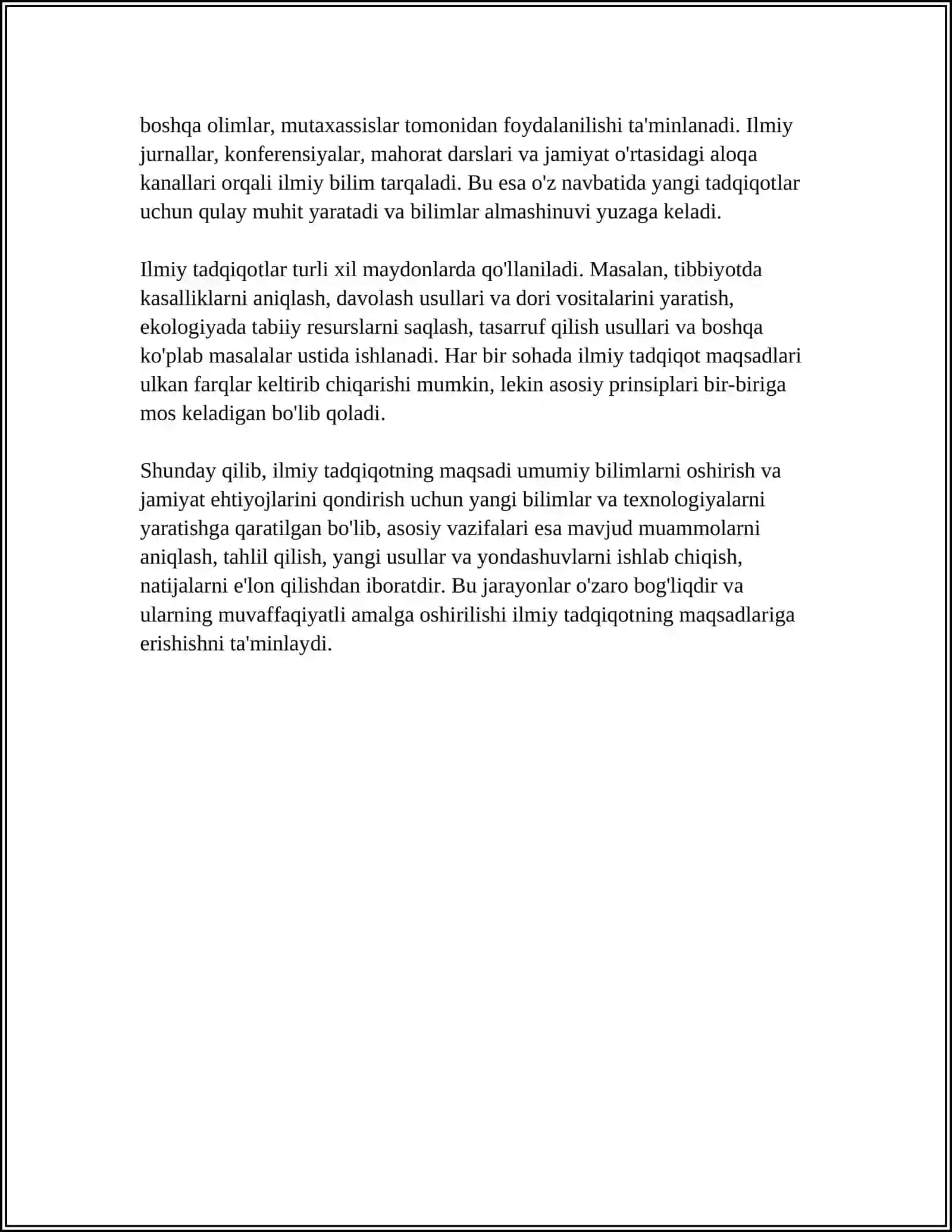 ILIMIY TADQIQOTNING TARKIBIY QISIMLARNI ISHLAB CHIQISH VA HIMOYAGA TAYYORLASH.HIMOYA NUTQI 4