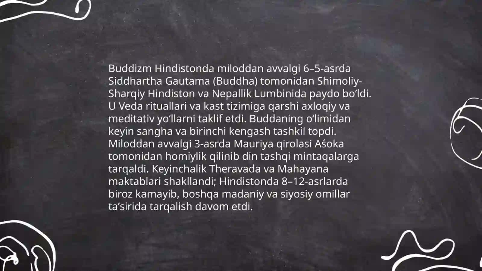 Buddizm dining tarixi va asosiy gʻoyalari 4