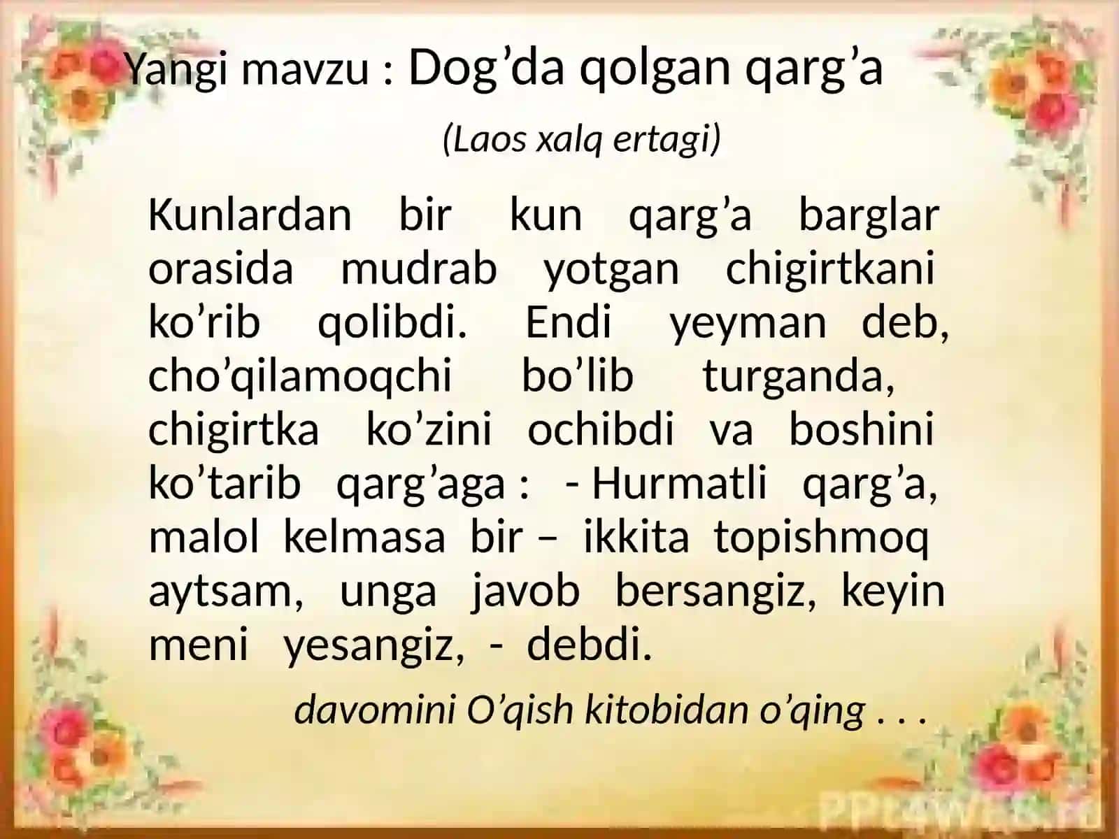 Dog’da qolgan qarg’a 4