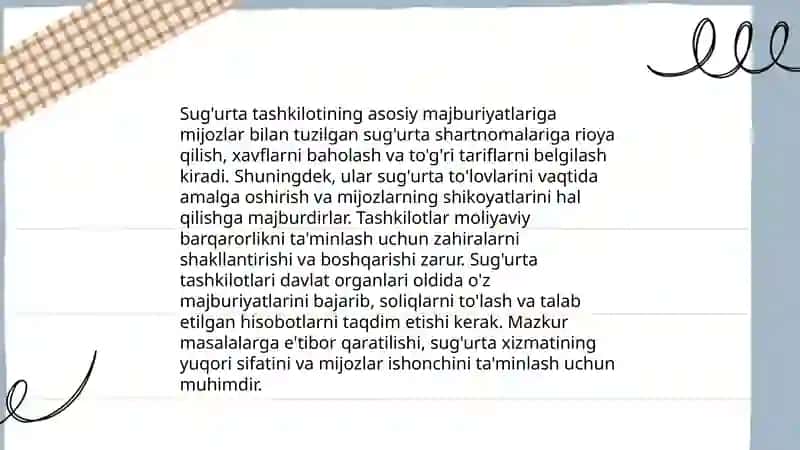 Sug‘urta shartnomasida tomonlarning huquq va majburiyatlari 4