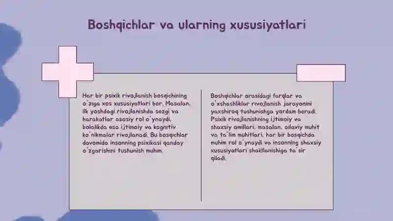 Ontogenizning ilk bosqichlarida insonning psixik rivojlanishiga xos xususiyatlar 4