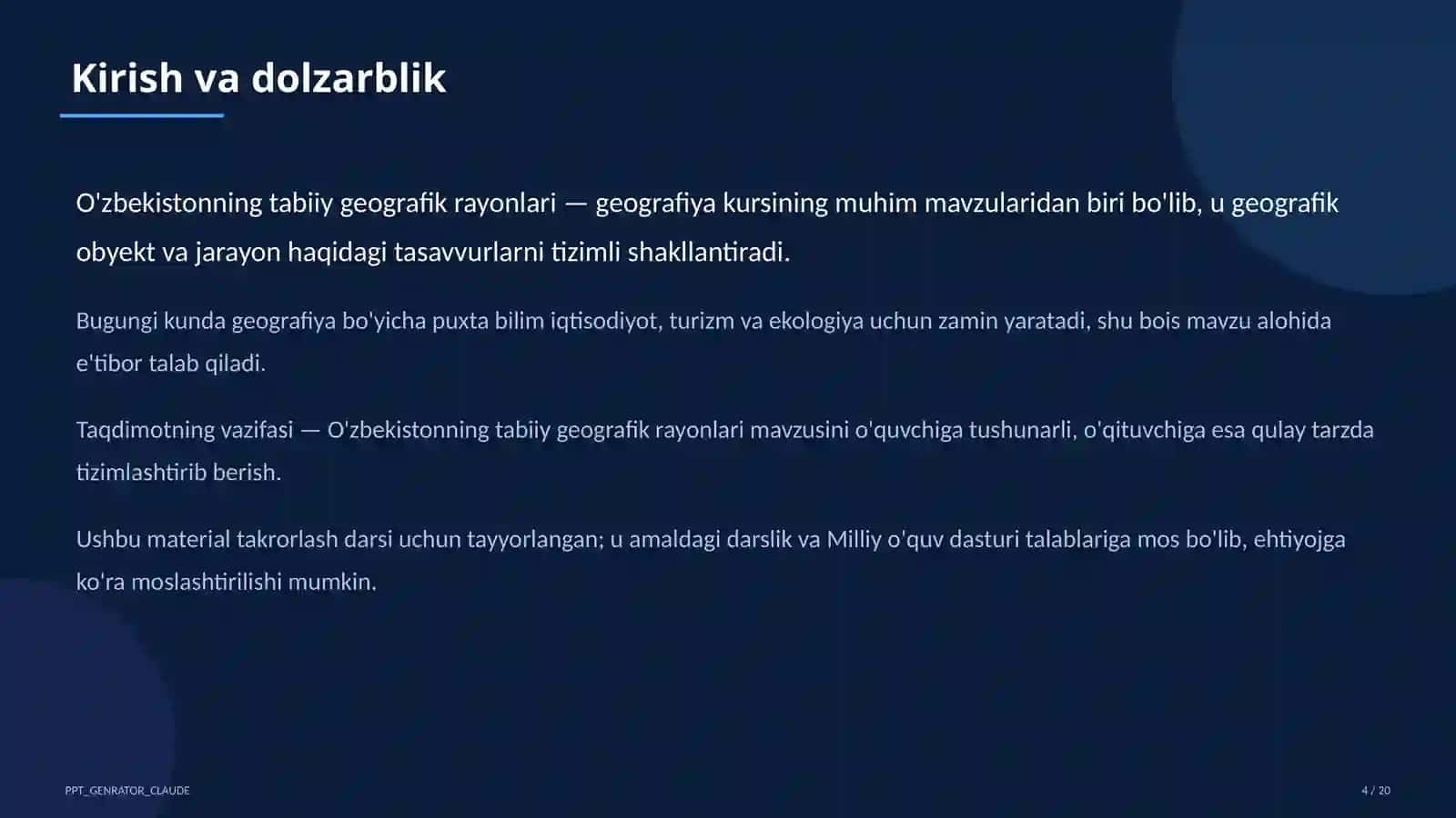 O'zbekistonning tabiiy geografik rayonlari (8-sinf) 4