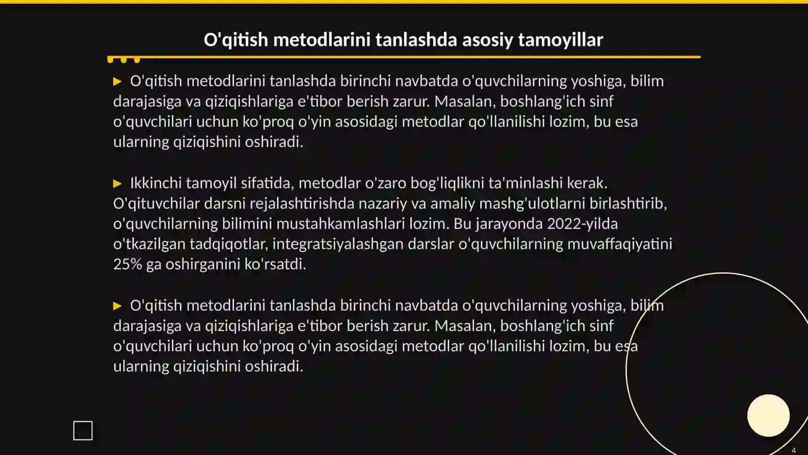 Geografiya darslarini oʻqitish metodlarini tanlash tamoyillari 4