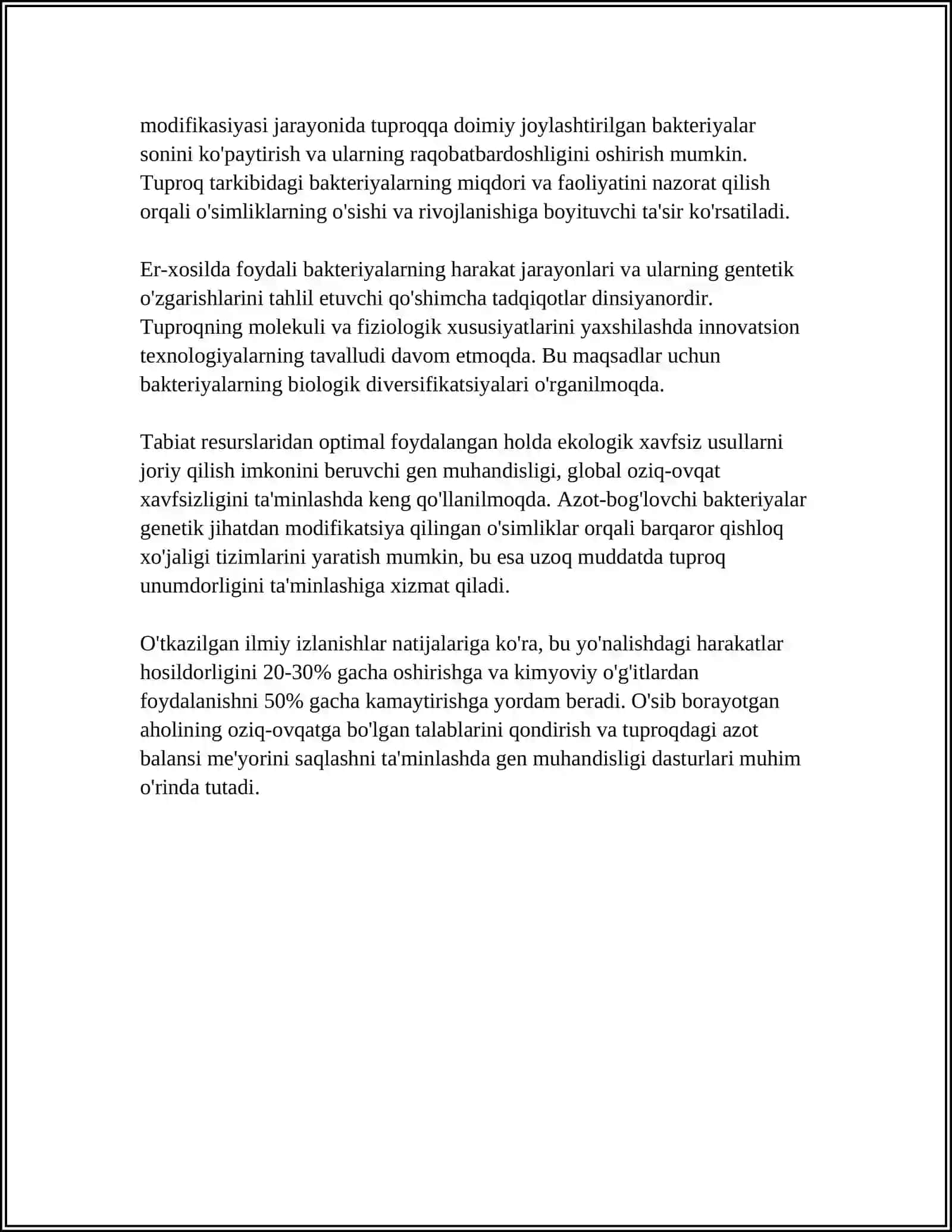 AZOT-BOG'LOVCHI O'SIMLIKLARNI GEN MUHANDISLIGI YORDAMIDA YARATISH 4