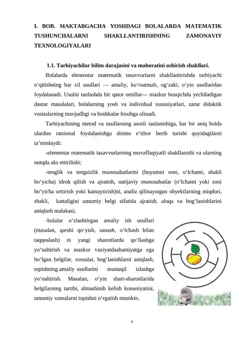 MTT MATEMATIKA FAOLIYATINI OTKAZISHDA TARBIYACHILARNING KASBIY TAYYORGARLIGI 4