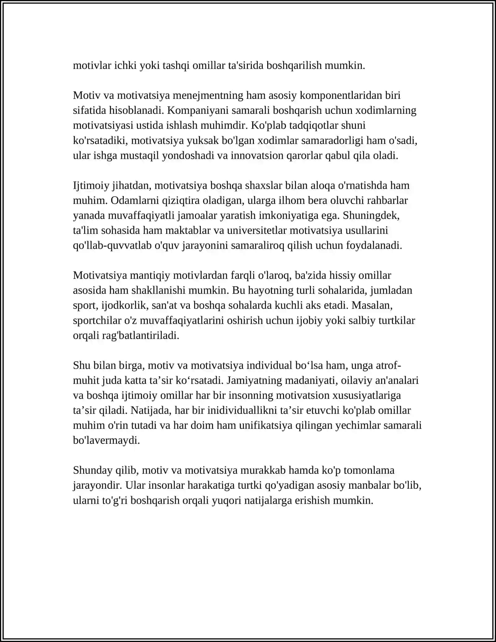 XORIJ PSIXOLOGIYASIDA MOTIV VA MOTIVATSIYA MUOMMOSI 4
