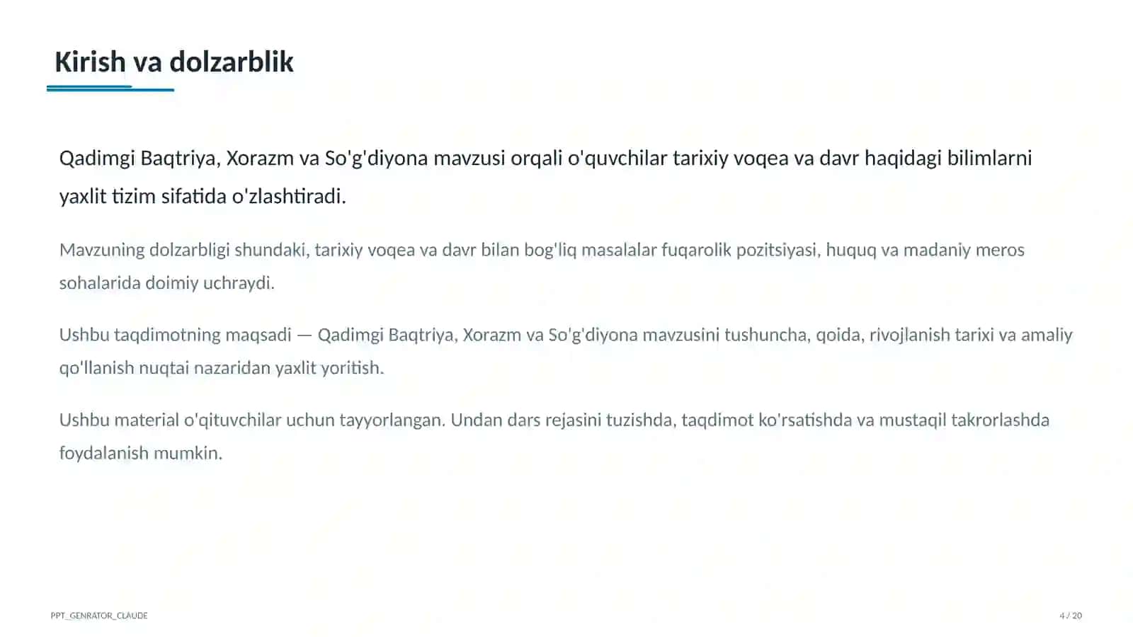 Qadimgi Baqtriya, Xorazm va So'g'diyona (6-sinf) 4