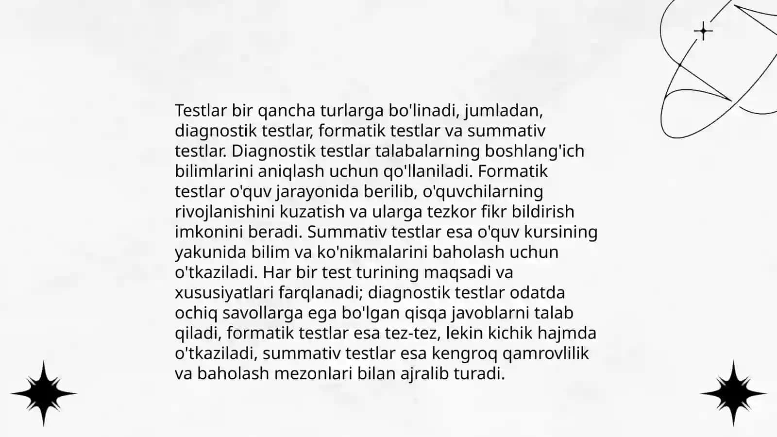 Test va uning metodikasi bilan tanishish va olingan xulosa asosida tezis yozish 4