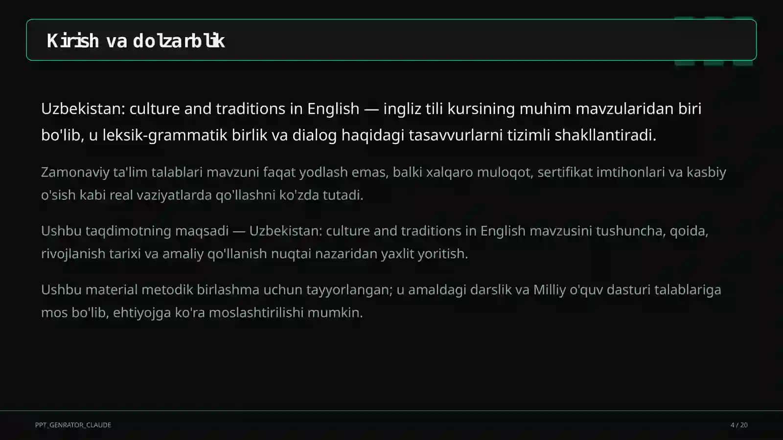 Ingliz tili (1– 11) - metodik birlashma uchun 4