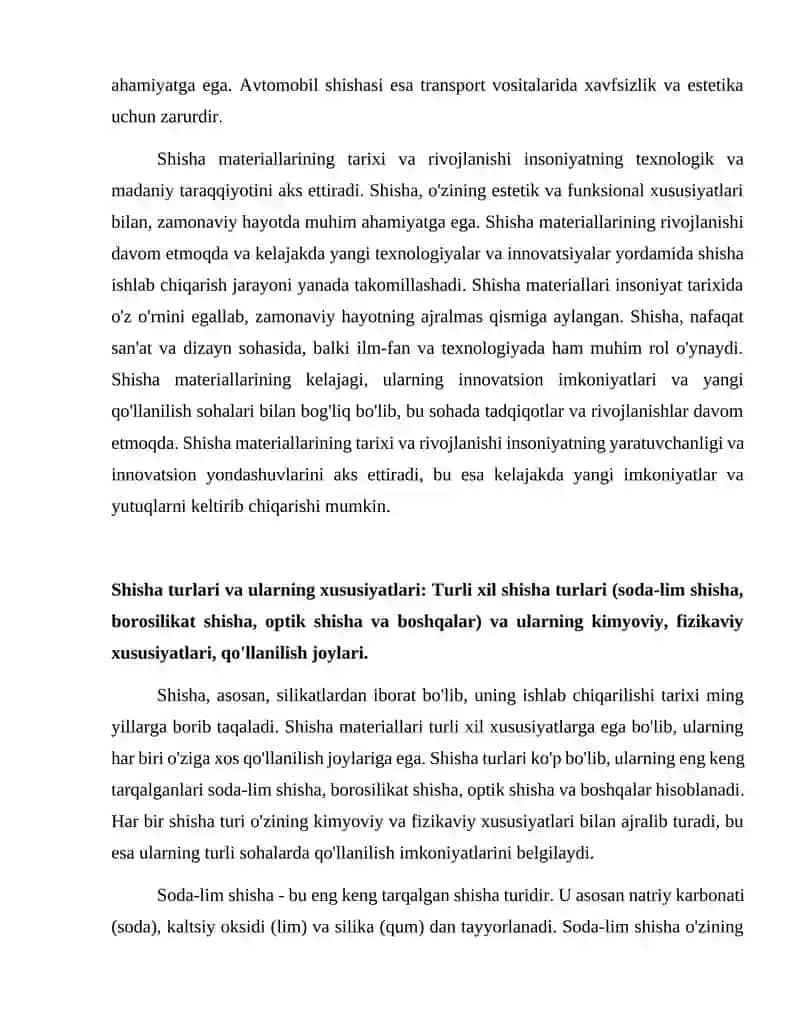 Shisha materiallari va turlari. 4