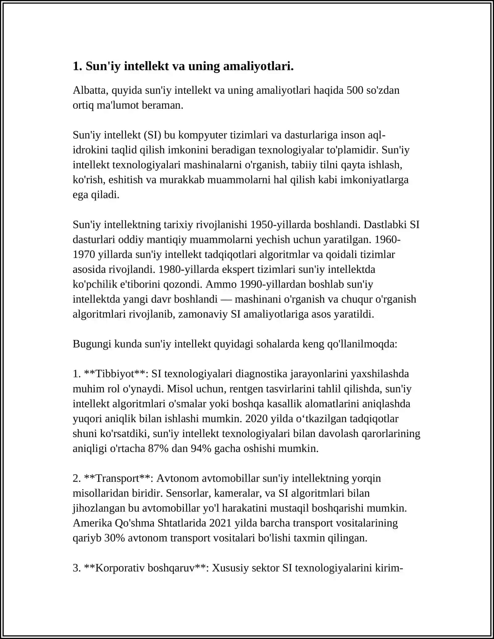 SUN’IY INTELLEKTDA INTELLEKTUAL AGENTLAR TIZIMI YORDAMIDA MA’LUMOTLARNING INFORMATIK BELGILARINI AJRATIB OLISH ALGORITMINI ISHLAB CHIQISH 4