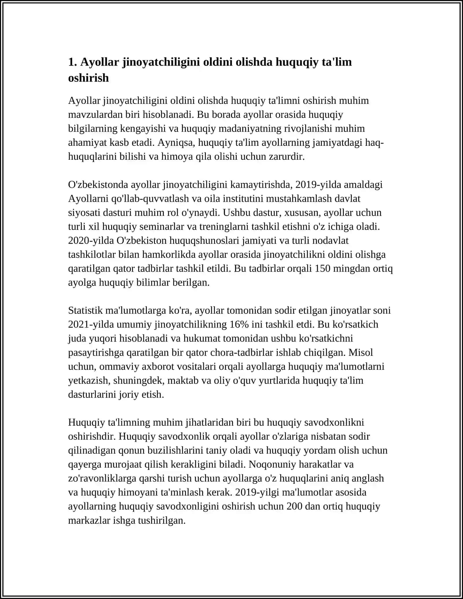 AYOLLAR JINOYATCHILIGINI OLDINI OLISHGA QARATILGAN ISHLAR 4