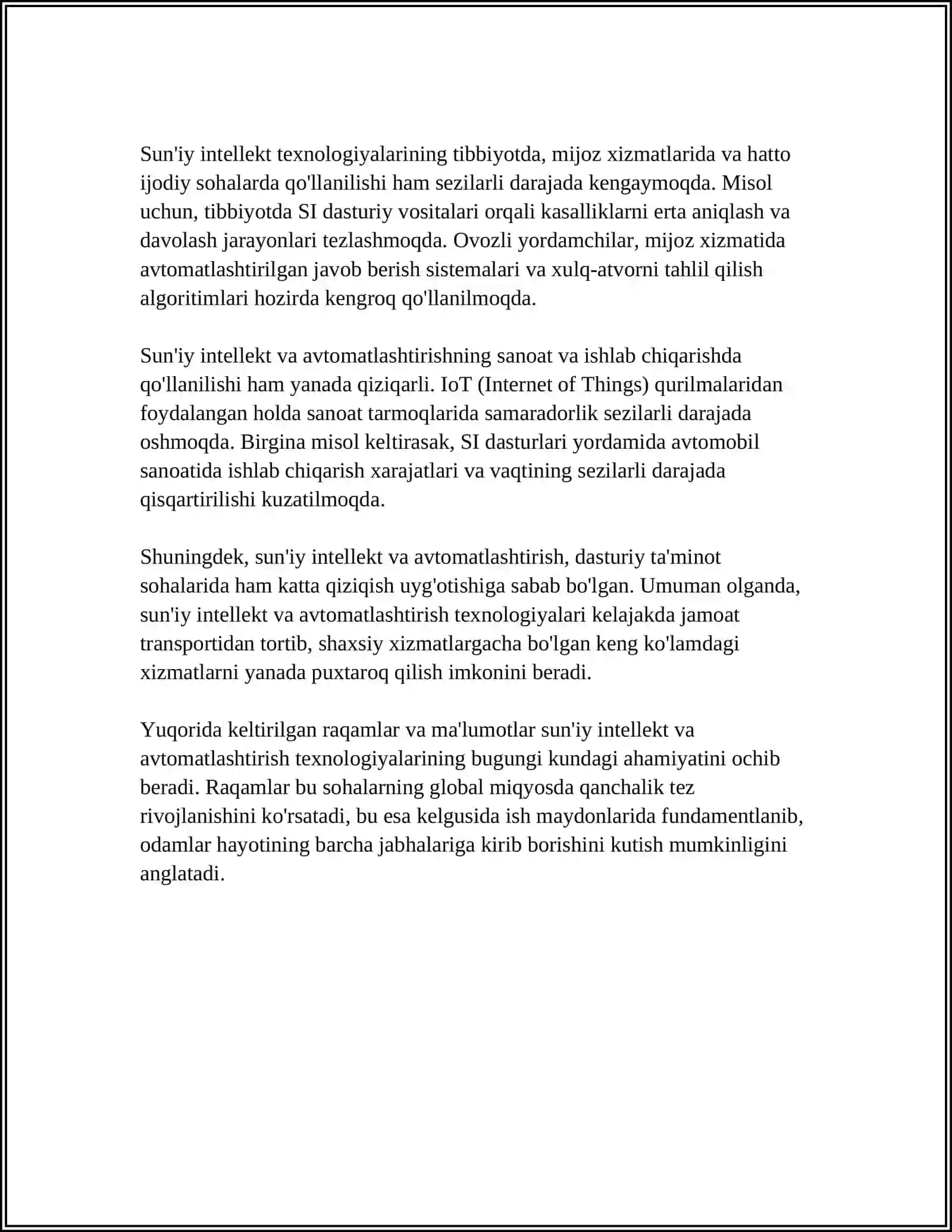 TEXNOLOGIYANING RIVOJLANISHI BILAN HAYOTNING KO'PLAB TOMONLARI OSONLASHADI VA SAMARADORLIGI OSHADI 4