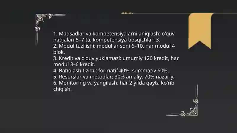 Óquv jarayonini loyihalashtirish va rejalashtirish va ularni tahlil qilish 4