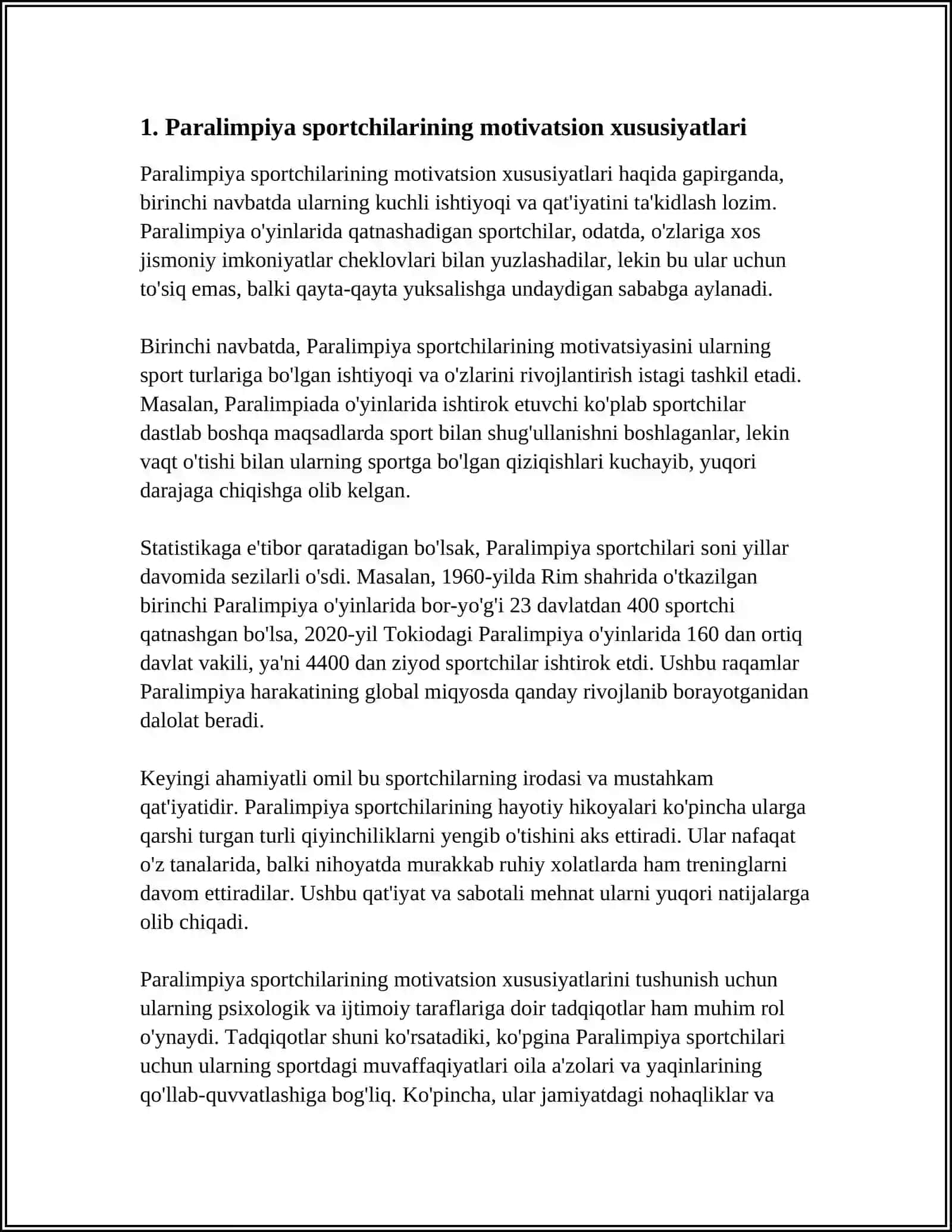 PARALIMPIYACHILARNING SHAXSIY XUSUSIYATLARINI TAVSIFLASH 4