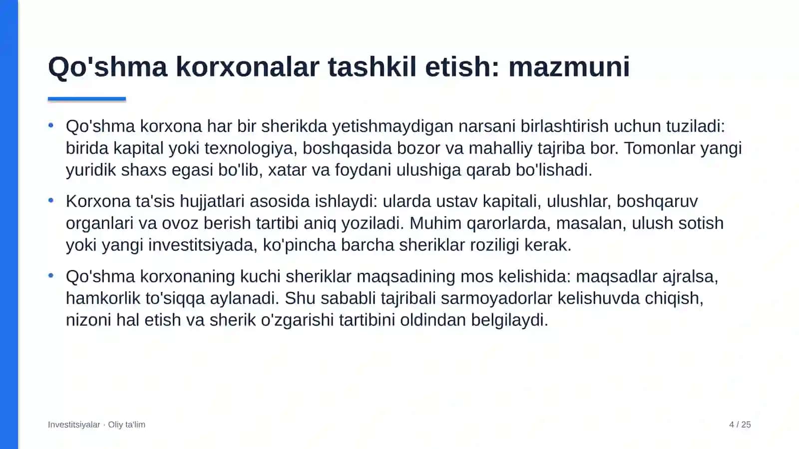 polimer mahsulotlari ishlab chiqarishda qo'shma korxonalar tashkil etish 8517 4