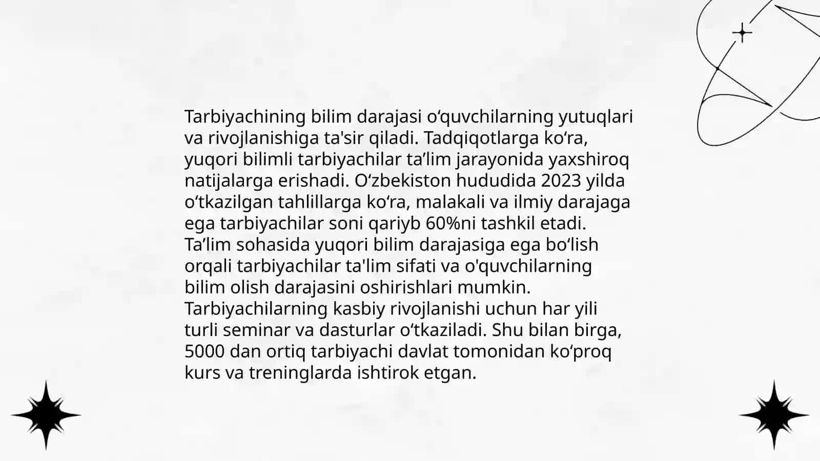 Tarbiyachi shahsiga qoyilgan talablar 4