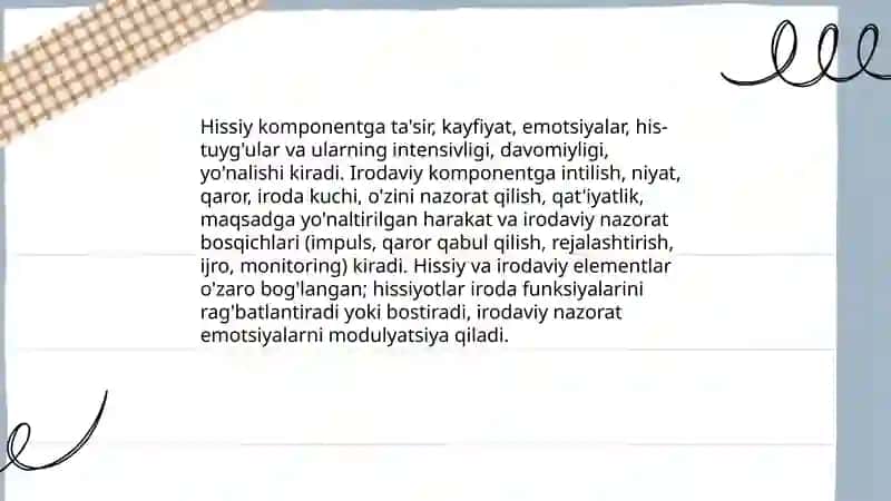 Hissiy irodaviy xususiyatlar 4