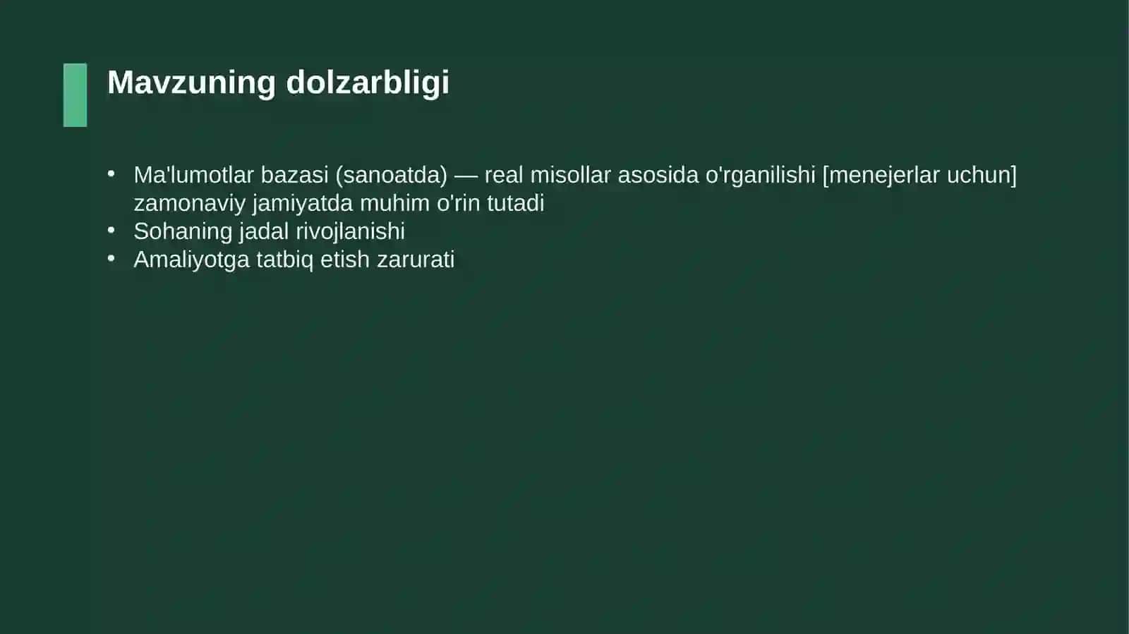 Ma'lumotlar bazasi (sanoatda) — real misollar asosida o'rganilishi [menejerlar uchun] 4