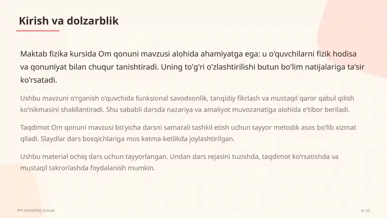 Om qonuni (8-sinf) 4