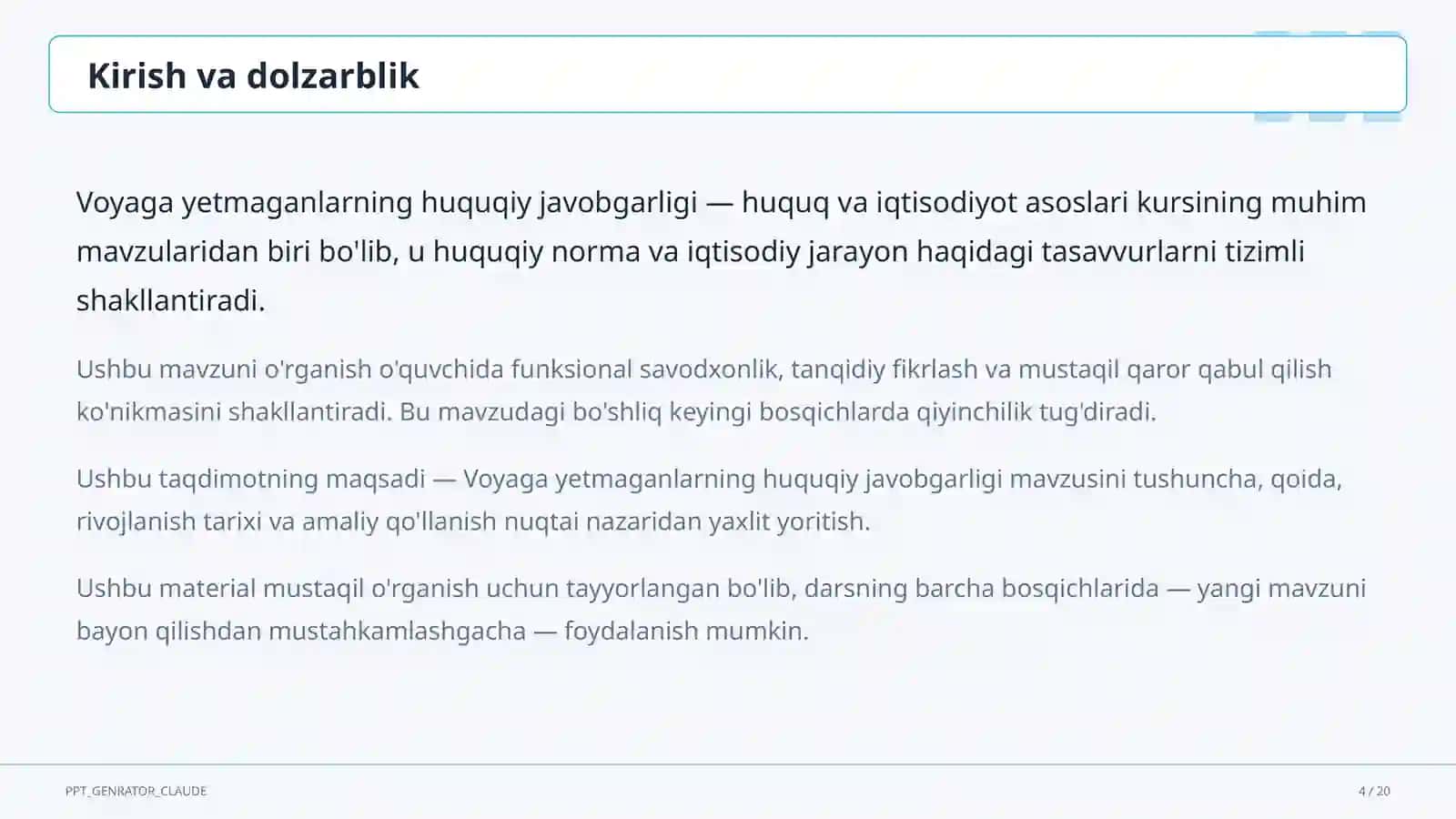 Huquq va iqtisodiyot asoslari (9–11) 4