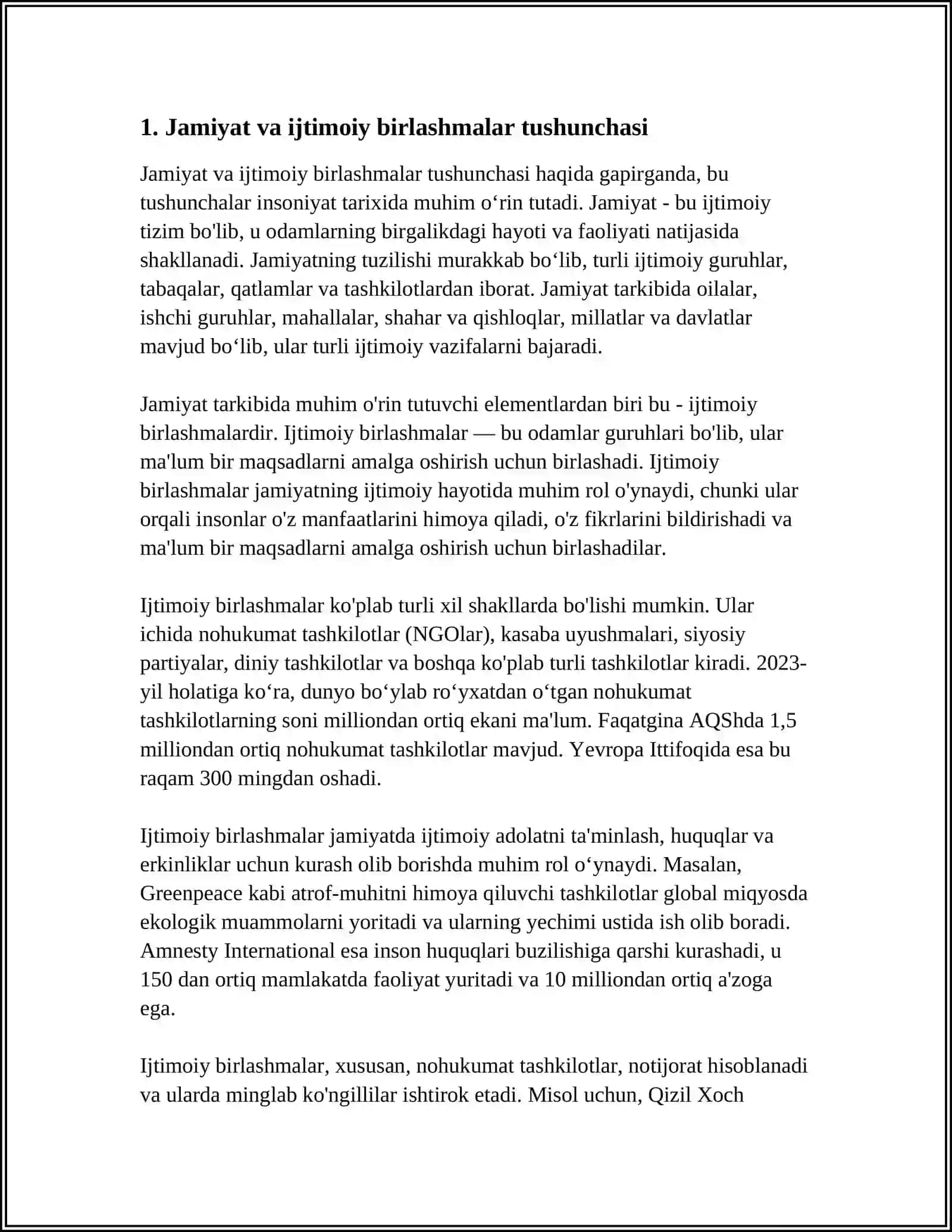 Jamiyat va ijtimoiy birlashmalar tushunchasi 4