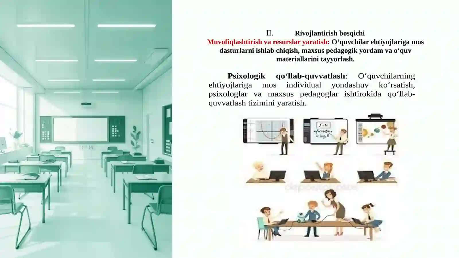 Uzluksiz ta'lim tizimi dainklyuziv ta’limning pedagogik-psixologik bosqichlari 4