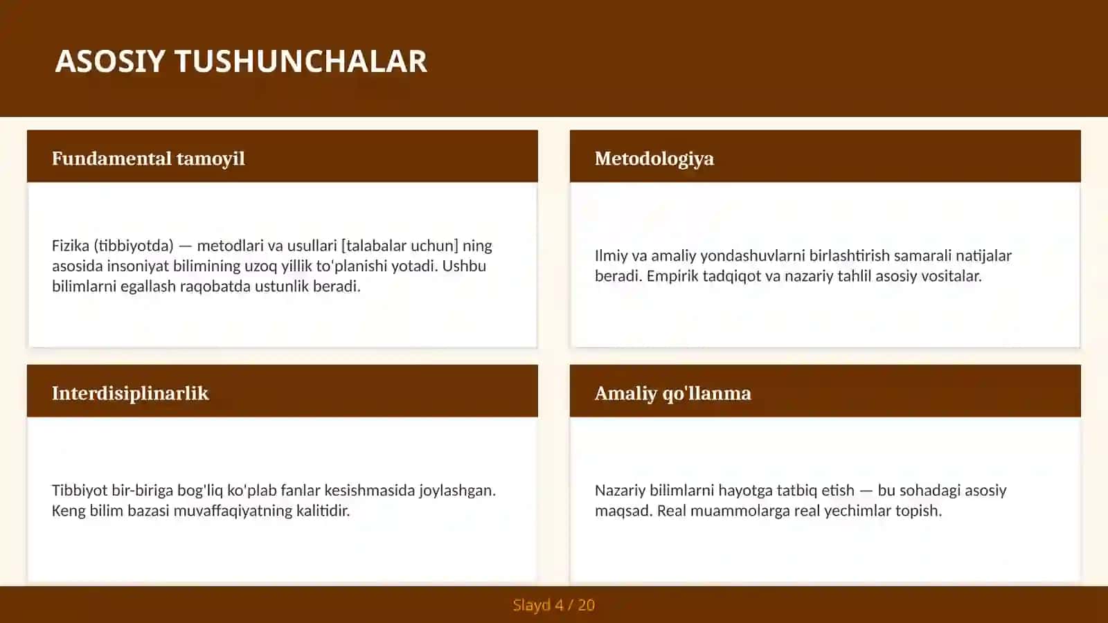 Fizika (tibbiyotda) — metodlari va usullari [talabalar uchun] 4