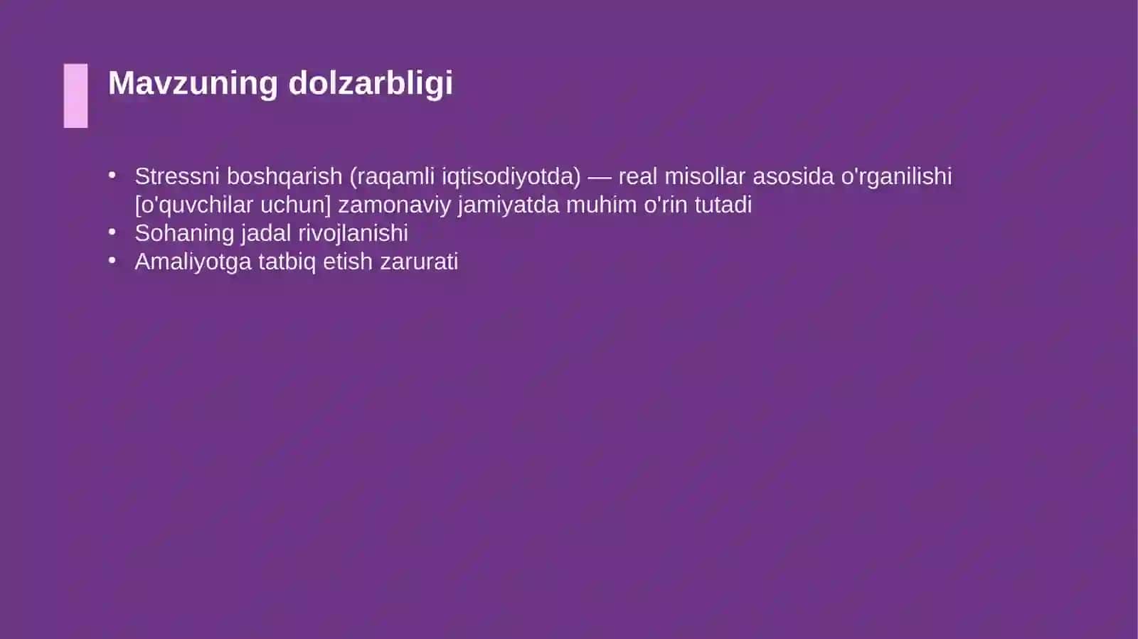 Stressni boshqarish (raqamli iqtisodiyotda) — real misollar asosida o'rganilishi [o'quvchilar uchun] 4