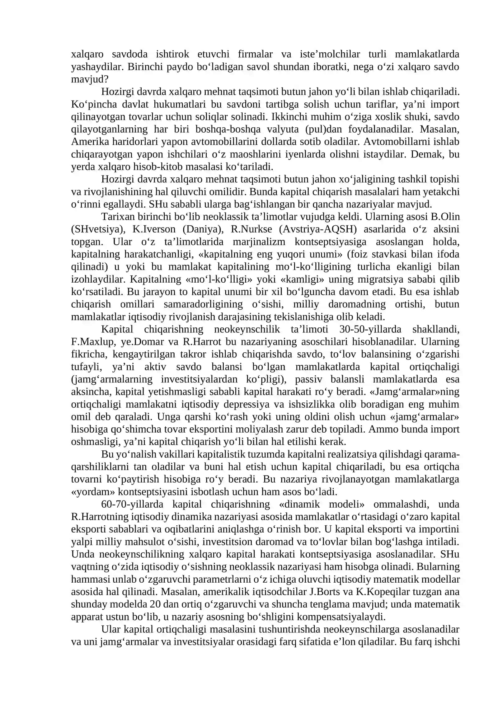 Jahon xo‘jaligi to‘g‘risidagi iqtisodiy ta’limotlar 4