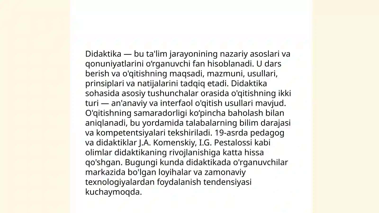 Didaktika ta'lim nazariyasi sifatida.Ta'lim paradigmalari 4