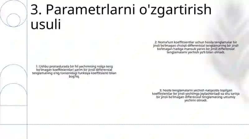 Bir Jinsli BoʻLmagan Chiziqli Yuqori Tartibli Differensial Tenglamalar 4