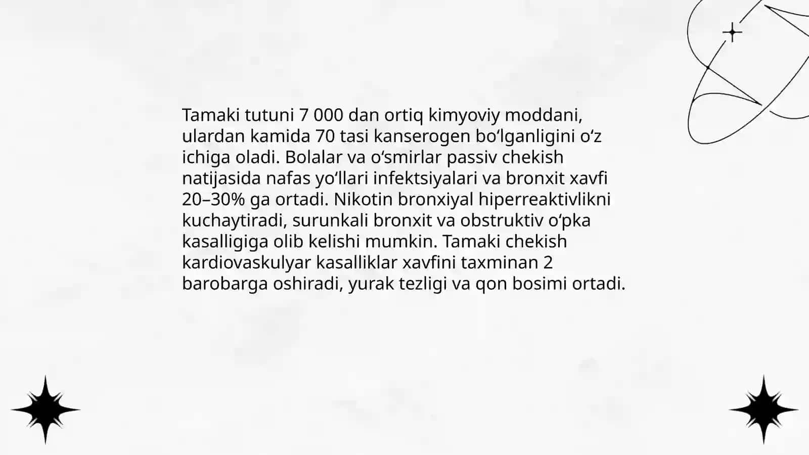 Bolalar va osmirlar orasida zararli odatlar: Tamaki zararlari 4