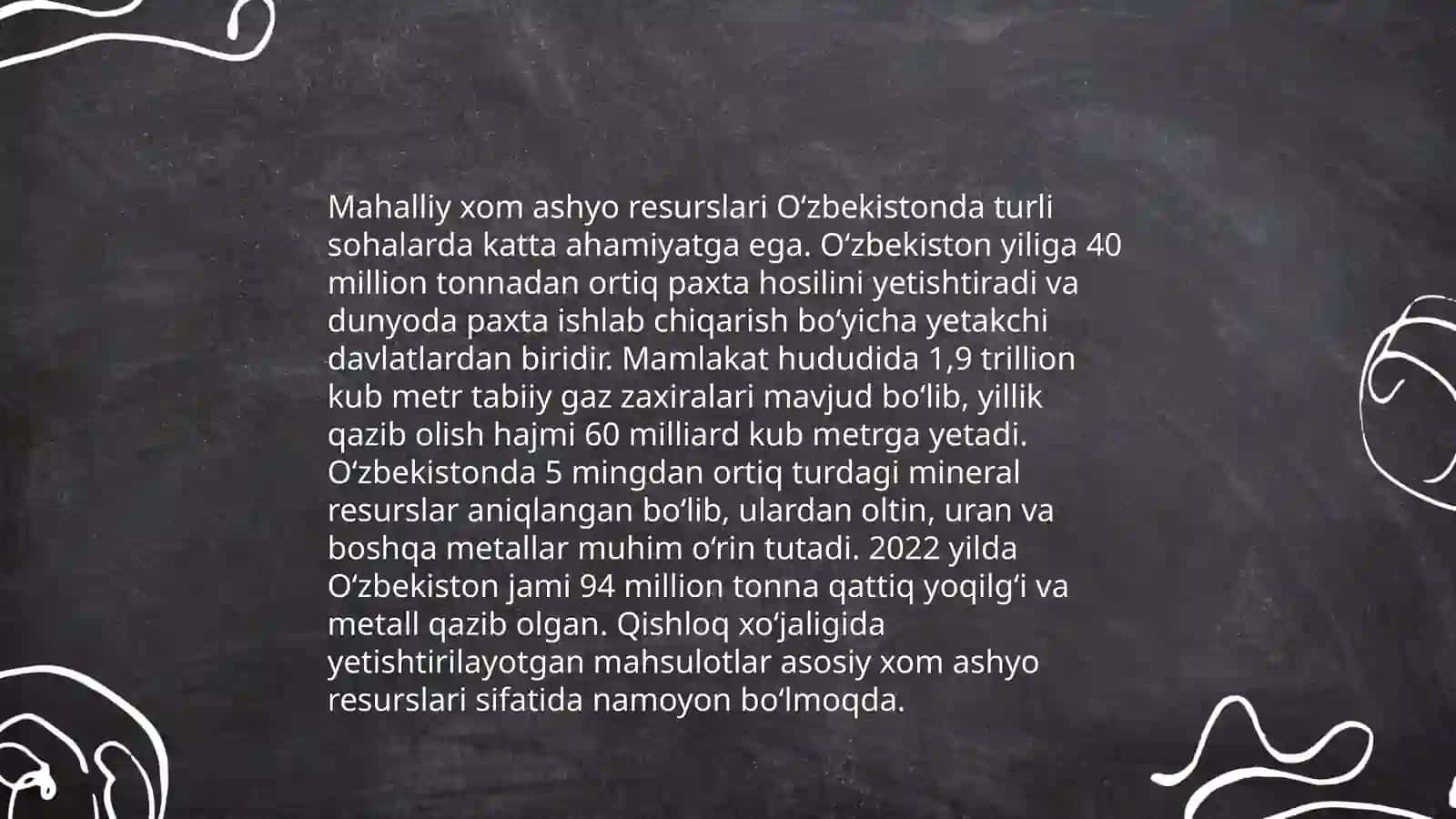 Kimyoviy ishlab chiqarish sanoati uchun respublika xom ashyo bazasini oʻrganish 4