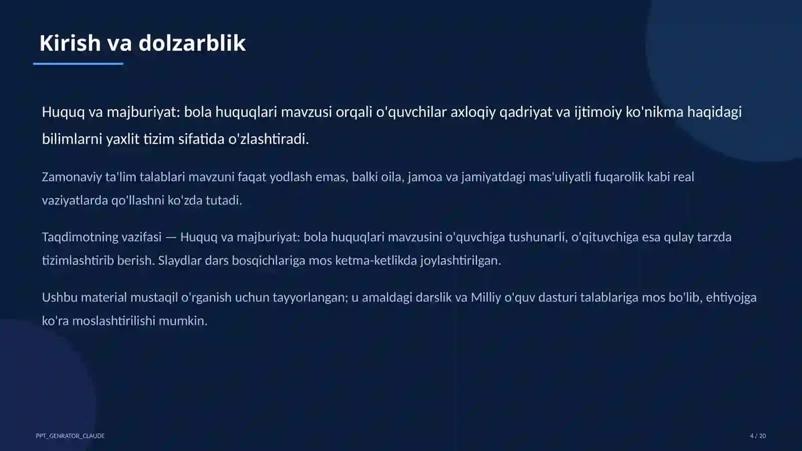 Huquq va majburiyat: bola huquqlari (8-sinf) 4