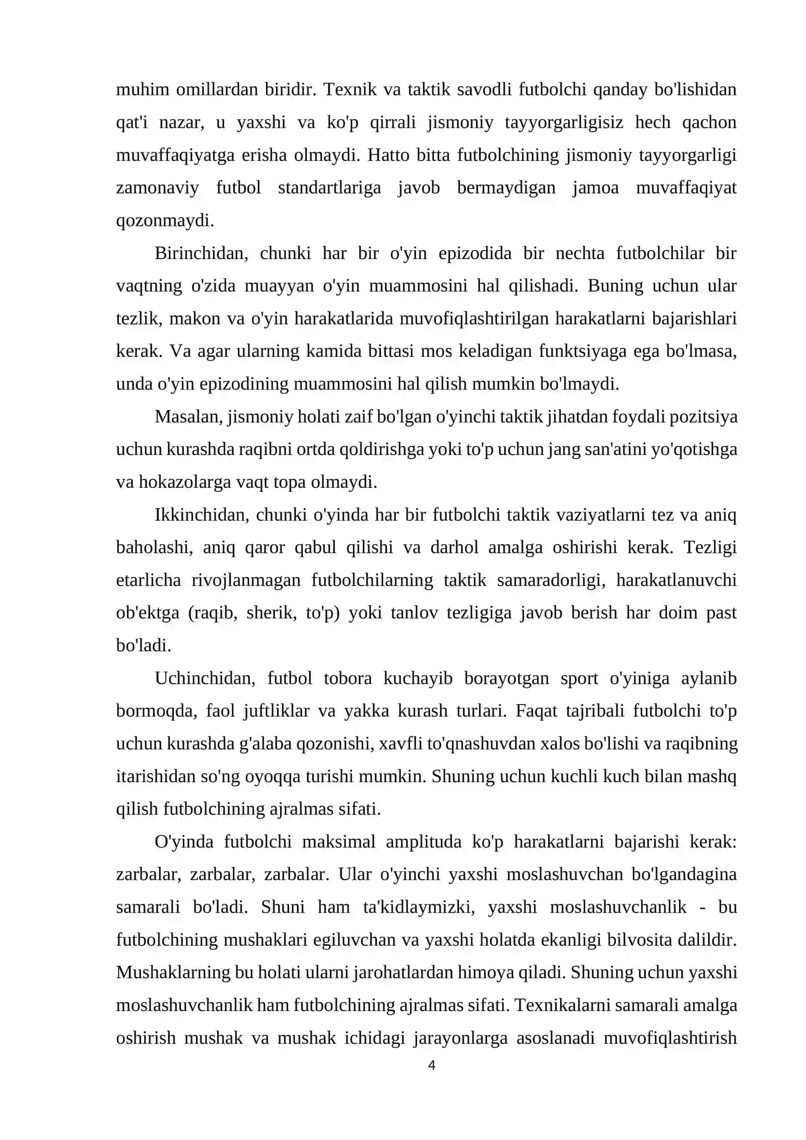 Futbol o'ynida shug'ullanuvchilarning o'yin texnikasini takomillashtirish va mahoratini oshirish 4