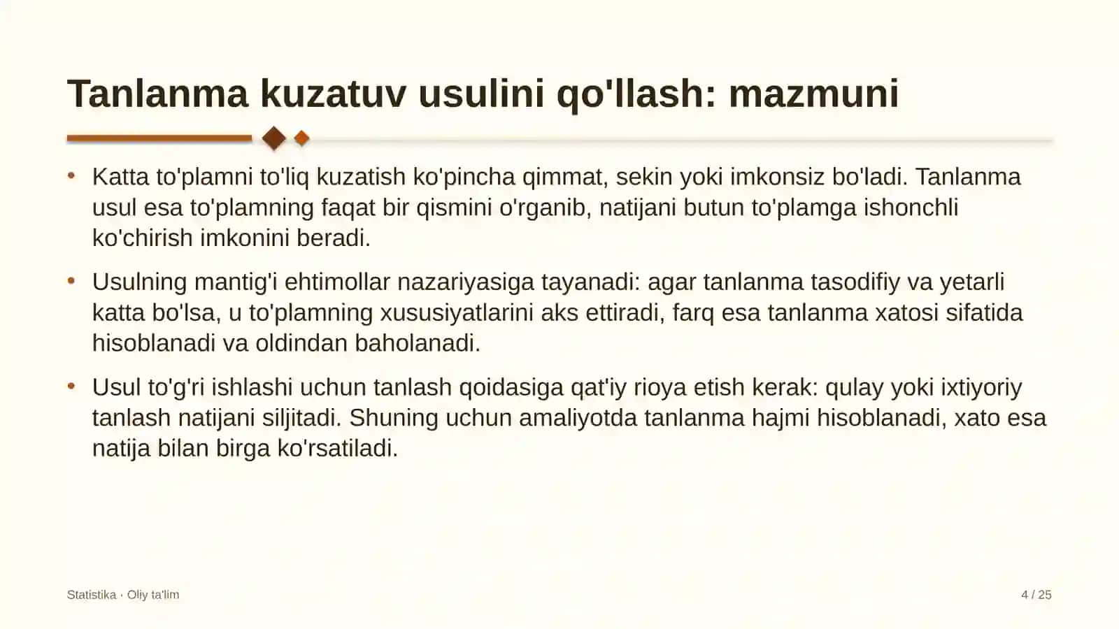 maktabgacha ta'lim tashkilotlarida tanlanma kuzatuv usulini qo'llash 4175 4