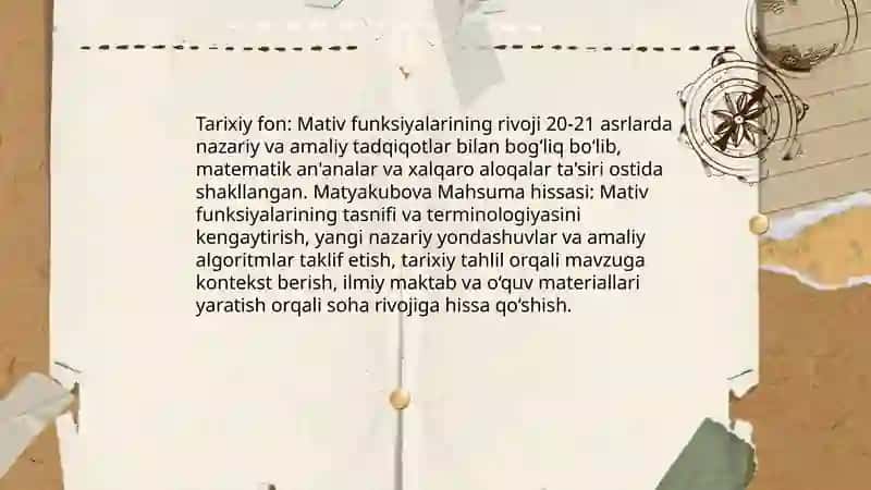 Mativ funksiyalarining xilma xilligi 4