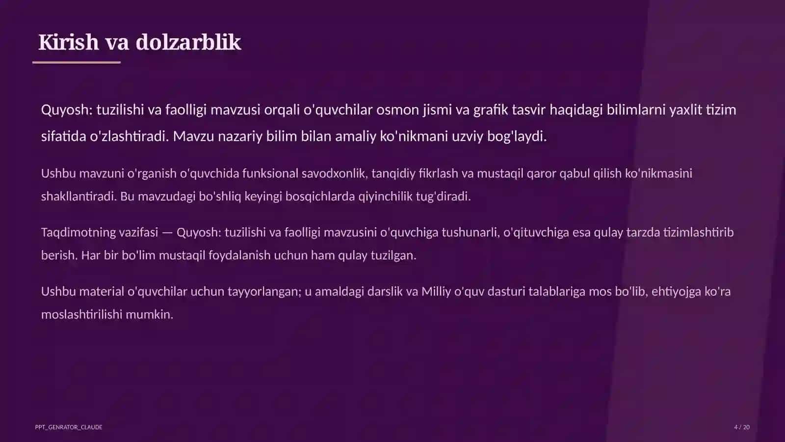 Quyosh: tuzilishi va faolligi (11-sinf) 4