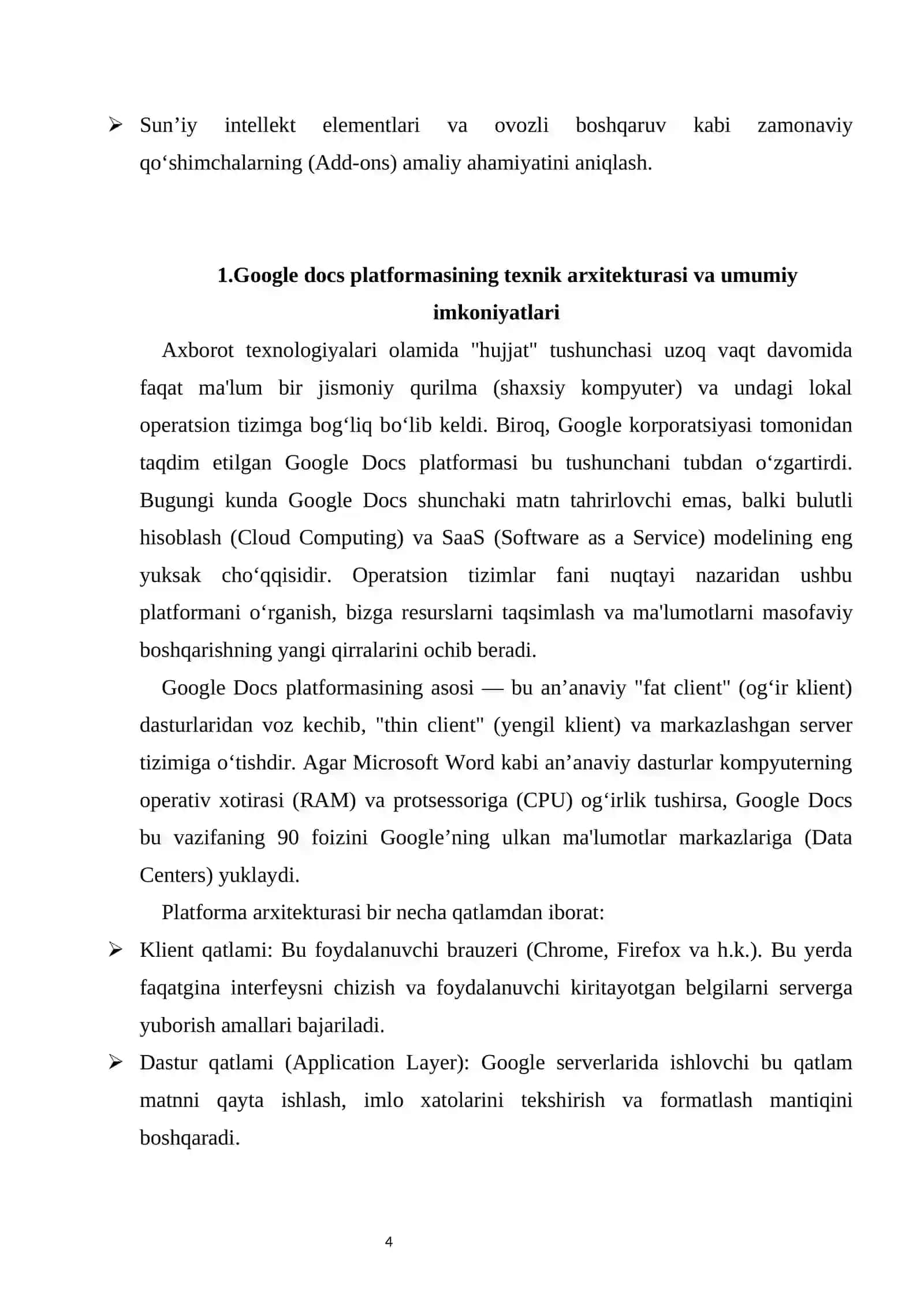 Google Docda ishlash 4