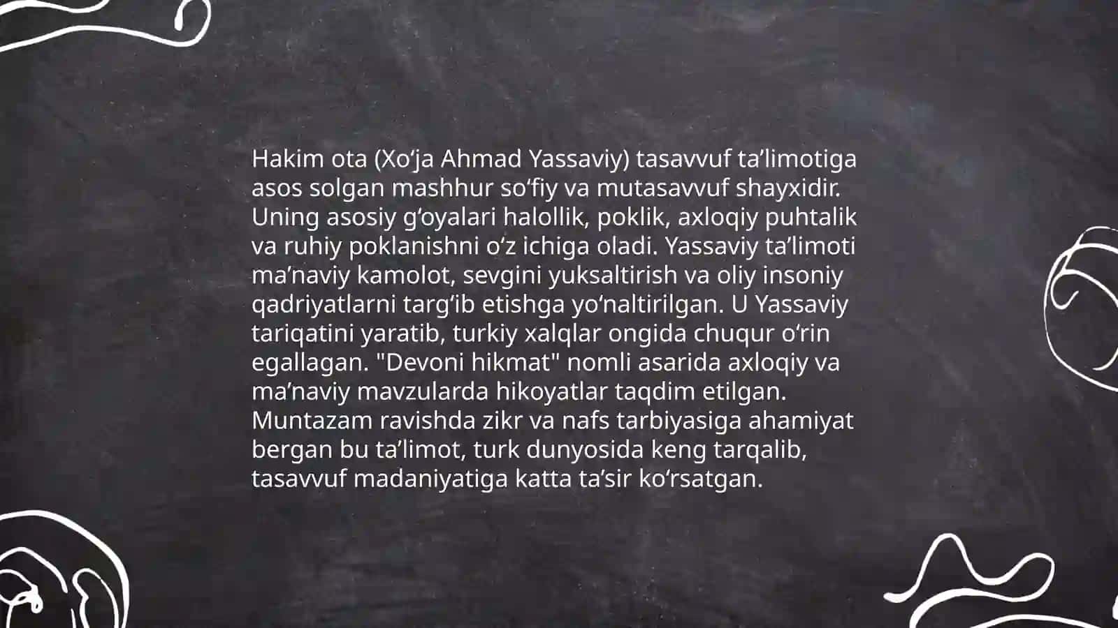 Sulaymon Boqirgʻoniy ijodiy merosi. Hakim ota taʼlimoti. "Baqirgʻoniy " kitobi tahlili 4