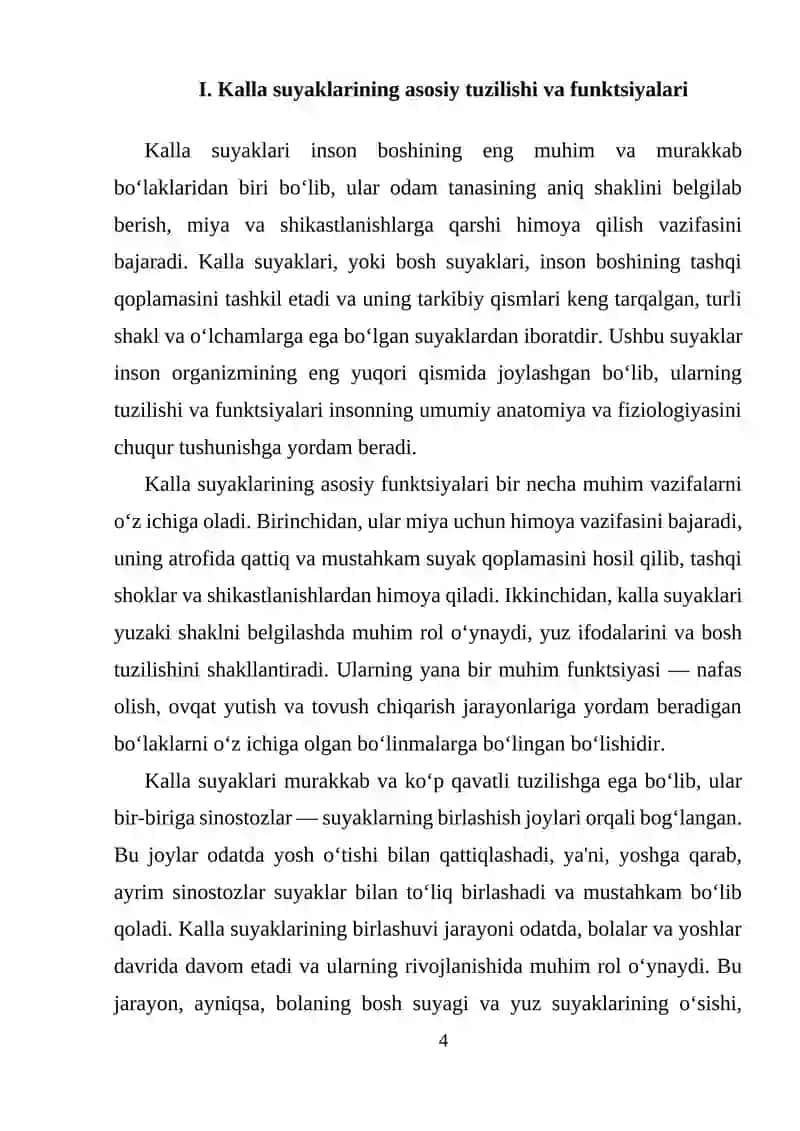 Suyaklar tuzilishi va funktsiyalari 4