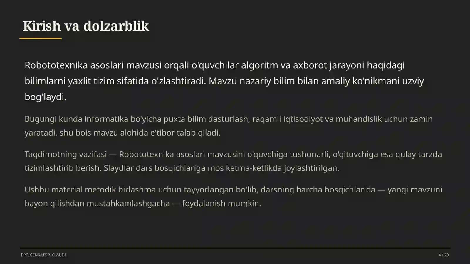 Robototexnika asoslari (11-sinf) 4