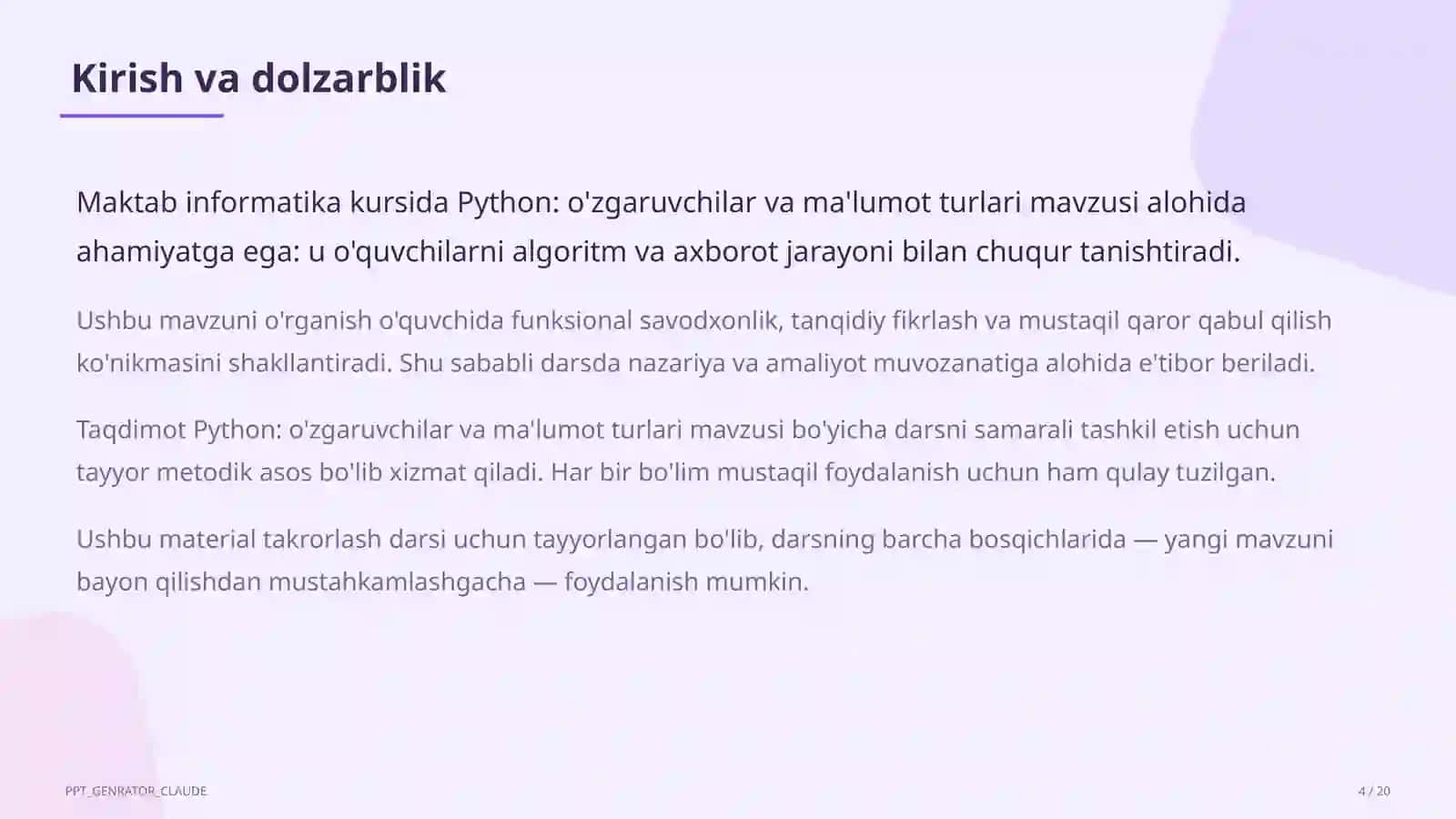 Informatika va axborot texnologiyalari (5–11) — takrorlash darsi uchun 4