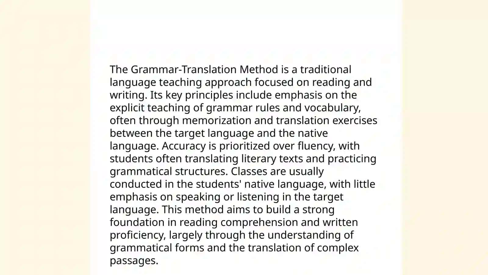 Direct and Grammar Translation Methods 4
