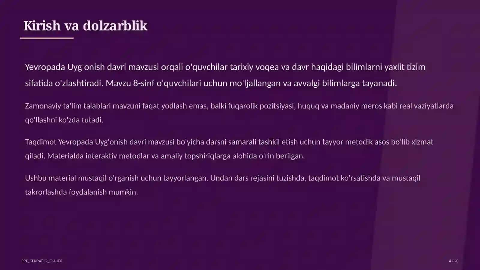Yevropada Uyg'onish davri (8-sinf) 4