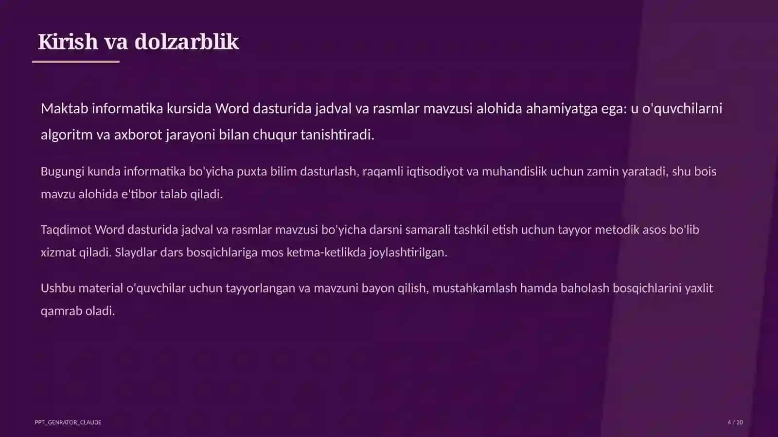 Informatika va axborot texnologiyalari (5–11) — o'quvchilar uchun 4