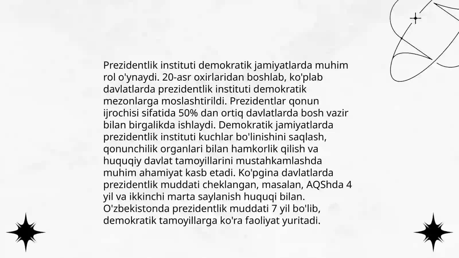 O'zbekistonda demokratik fuqarolik jamiyati asoslari shakllanishi, amalga oshirilgan siyosiy islohotlar 4